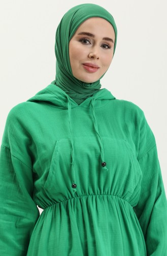 Robe à Capuche en Mousseline 24Y8895-05 Vert 24Y8895-05