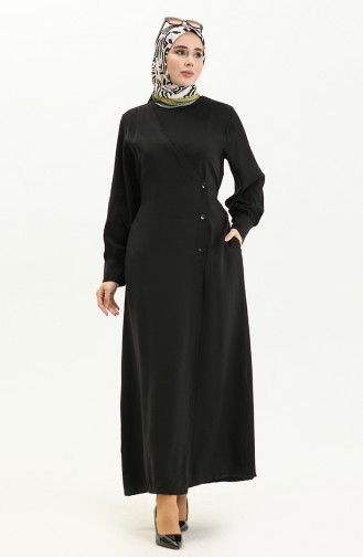Belted Side Buttoned Dress 24Y8899-02 Black 24Y8899-02