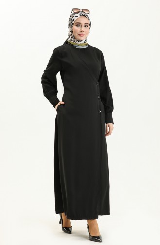 Belted Side Buttoned Dress 24Y8899-02 Black 24Y8899-02
