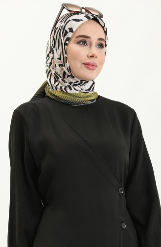 Belted Side Buttoned Dress 24Y8899-02 Black 24Y8899-02