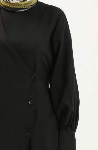 Belted Side Buttoned Dress 24Y8899-02 Black 24Y8899-02