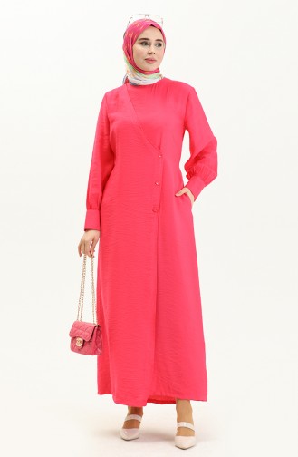 Kleid mit Gürtel und seitlichen Knöpfen 24Y8899-04 Fuchsia 24Y8899-04