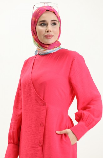 Kleid mit Gürtel und seitlichen Knöpfen 24Y8899-04 Fuchsia 24Y8899-04