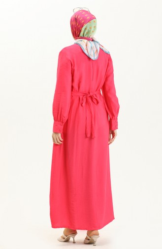 Kleid mit Gürtel und seitlichen Knöpfen 24Y8899-04 Fuchsia 24Y8899-04