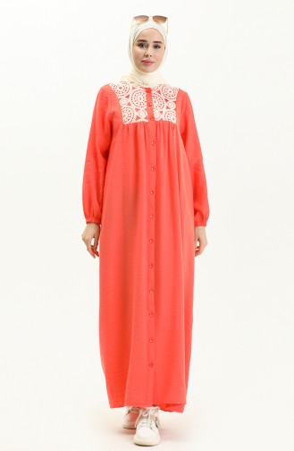 Lace Yoke Dress 24Y8928-01 Orange 24Y8928-01