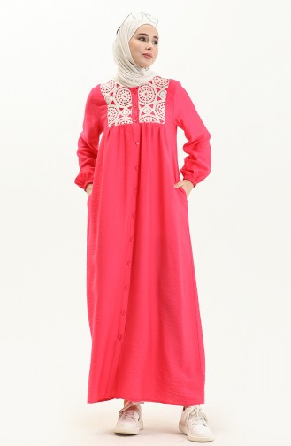 Lace Yoke Dress 24Y8928-02 Fuchsia 24Y8928-02