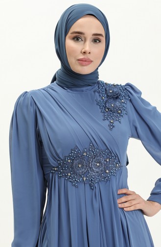 Indigo Hijab-Abendkleider 2533