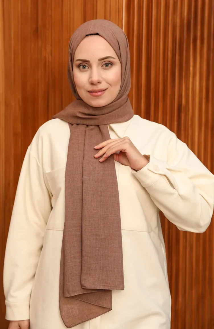 شال قطن سادة 0008-11 بني 0008-11