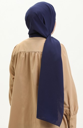 Yollu Krep Şal 0009-06 Lacivert