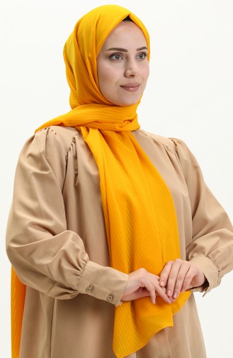 Striped Crepe Shawl 0009-07 Yellow 0009-07