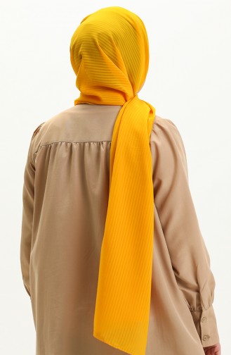 Striped Crepe Shawl 0009-07 Yellow 0009-07