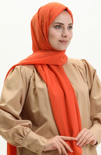 Striped Crepe Shawl 0009-08 Orange 0009-08
