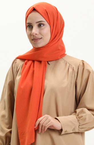 Striped Crepe Shawl 0009-08 Orange 0009-08