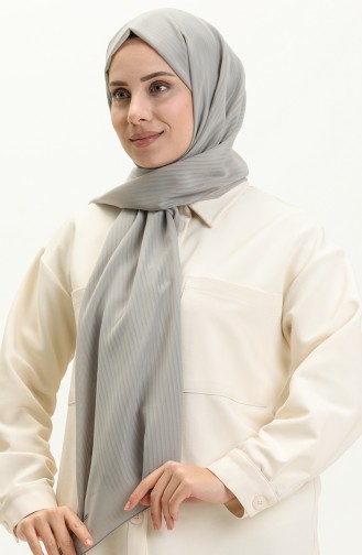 Striped Crepe Shawl 0009-11 Gray 0009-11