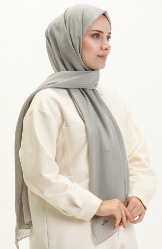 Striped Crepe Shawl 0009-11 Gray 0009-11