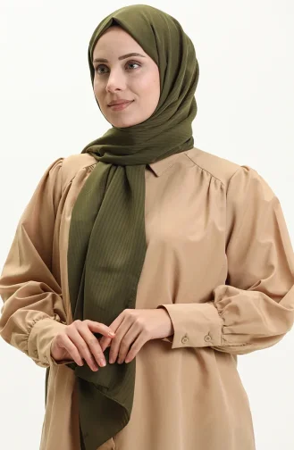 Yollu Krep Şal 0009-14 Haki