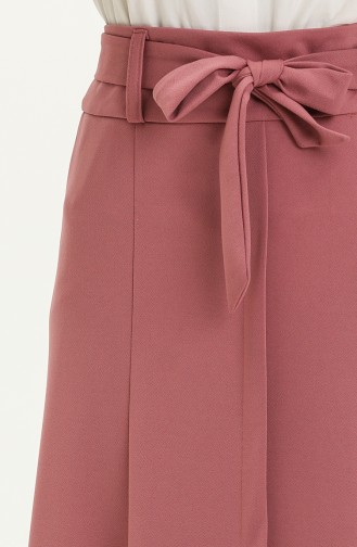 Belt Detailed Hijab Skirt 15M01-01 Dusty Rose 15M01-01