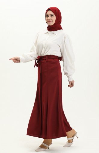 Weinrot Hijab Kleider 15m01-02