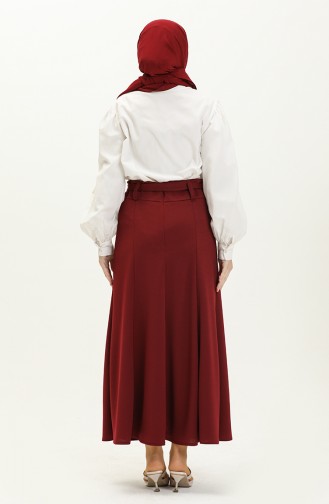 Weinrot Hijab Kleider 15m01-02