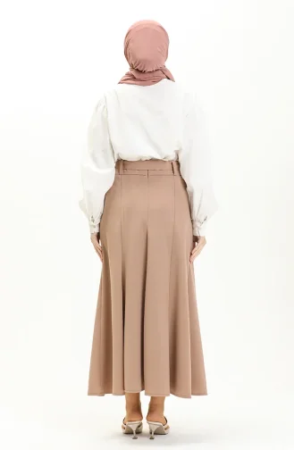 Gürteldetaillierter Hijab-Rock 15M01-04 Hellweizen 15M01-04