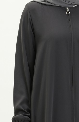 Zippered Mevlana Abaya 1970-03 Smoke-colored 1970-03