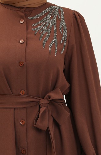 Brown Hijab Dress 4737