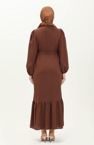 Brown Hijab Dress 4737