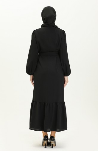 Schwarz Hijab Kleider 4738