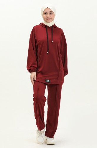 Sports Stylish Tracksuit Set 2026-02 Claret Red 2026-02