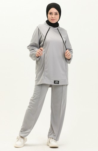 Ensemble Survêtement Sport Stylé 2026-03 Gris 2026-03