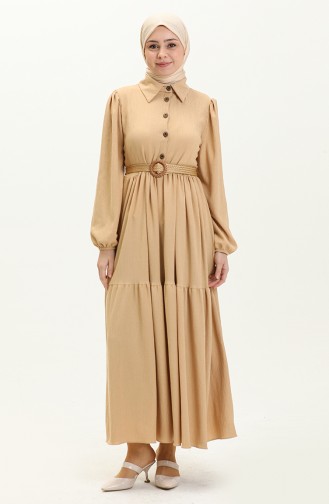 Caramel Hijab Dress 5140