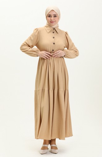 Caramel Hijab Dress 5140