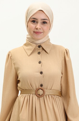 Caramel Hijab Dress 5140