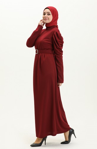 Claret Red Hijab Dress 11M05-01