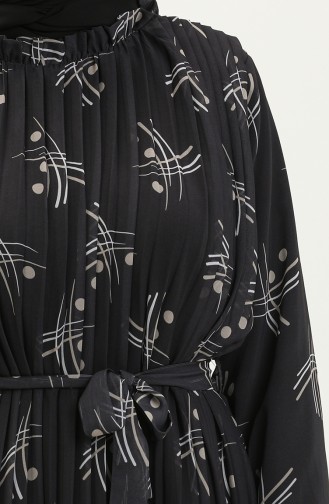 Pleated Chiffon Dress 4098A-05 Black 4098A-05