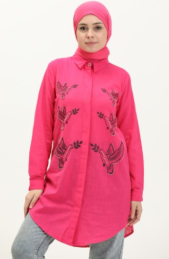 Linen Pearl Tunic 0048-01 Fuchsia 0048-01