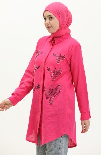 Linen Pearl Tunic 0048-01 Fuchsia 0048-01