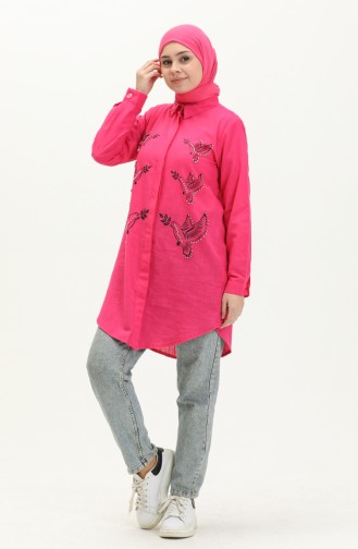 Linen Pearl Tunic 0048-01 Fuchsia 0048-01