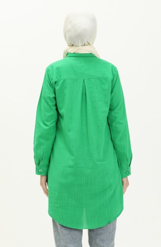Keten İncili Tunik 0048-04 Yeşil