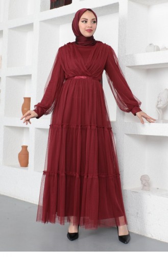 Claret red İslamitische Avondjurk 14157