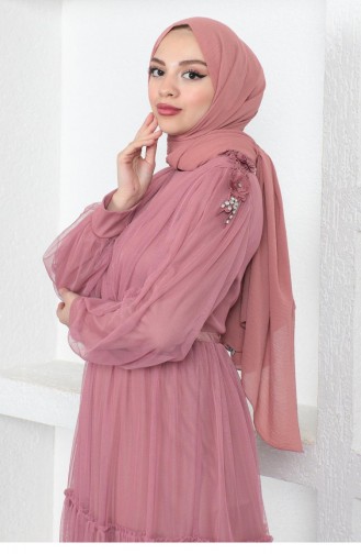 Pink İslamitische Avondjurk 14160