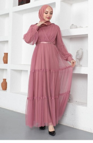 Pink Hijab Evening Dress 14160