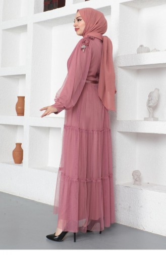 Pink İslamitische Avondjurk 14160