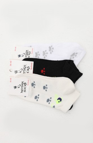 3D 3 Color Booties Socks (3 Pairs) 0167-01 3 Colored 0167-01
