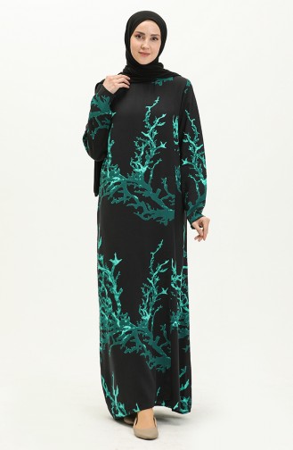 Robe de Prière à Manches Longues en Viscose 6363-01 Noir 6363-01