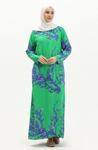 فستان الصلاة فسيكوز منقوش 6363-03  أخضر 6363-03
