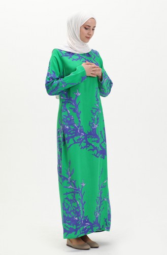 Viskon Uzun Kollu Namaz Elbisesi 6363-03 Yeşil