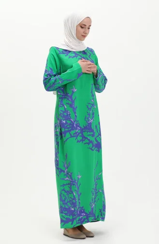 Robe de Prière à Manches Longues en Viscose 6363-03 Vert 6363-03