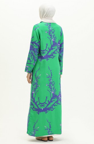 Robe de Prière à Manches Longues en Viscose 6363-03 Vert 6363-03