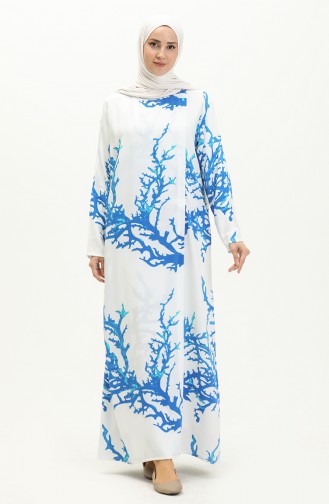 Viscose Long Sleeve Prayer Dress 6363-06 White 6363-06